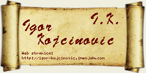 Igor Kojčinović vizit kartica